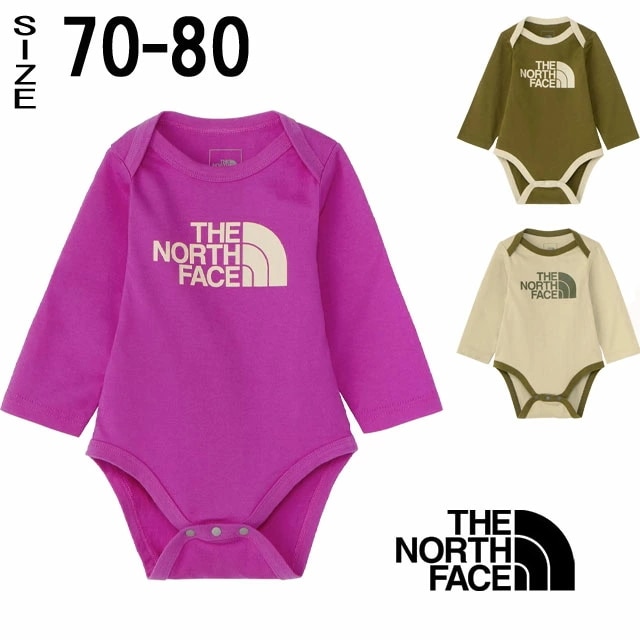 ザ・ノース・フェイス カバーオール ベビー 男の子 ロングスリーブコットンロンパース 長袖 女の子 つなぎ ベビーウェア アパレル 吸汗速乾 NTB82353 フォレストオリーブ ディープマルベリー