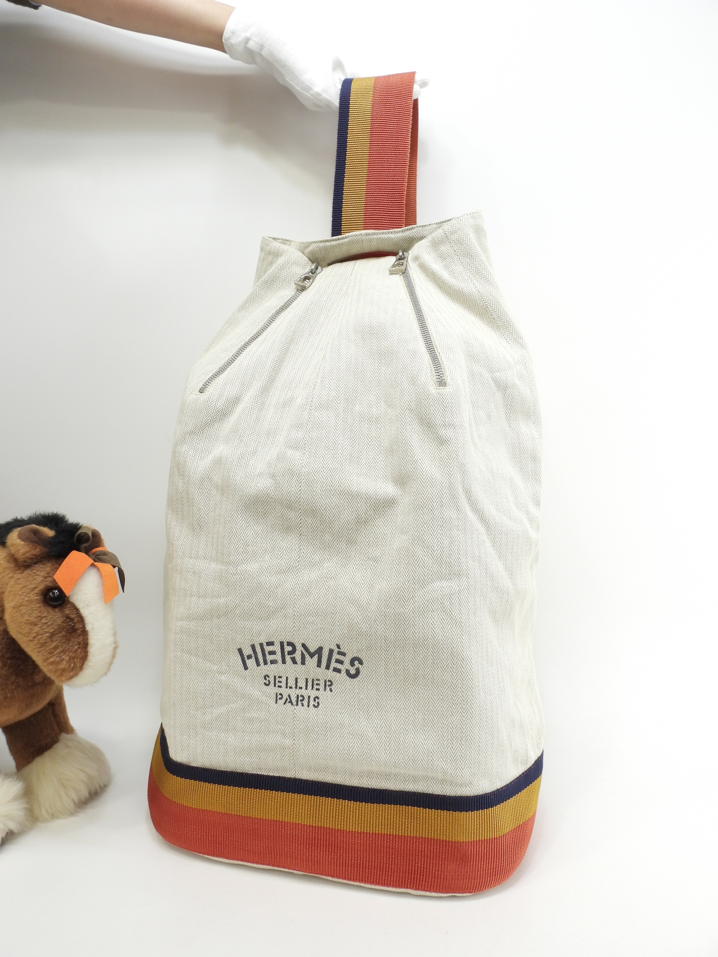 キャバリエ コットン 白 ワンショルダーバッグ クロスボディバッグ 美品@ 419