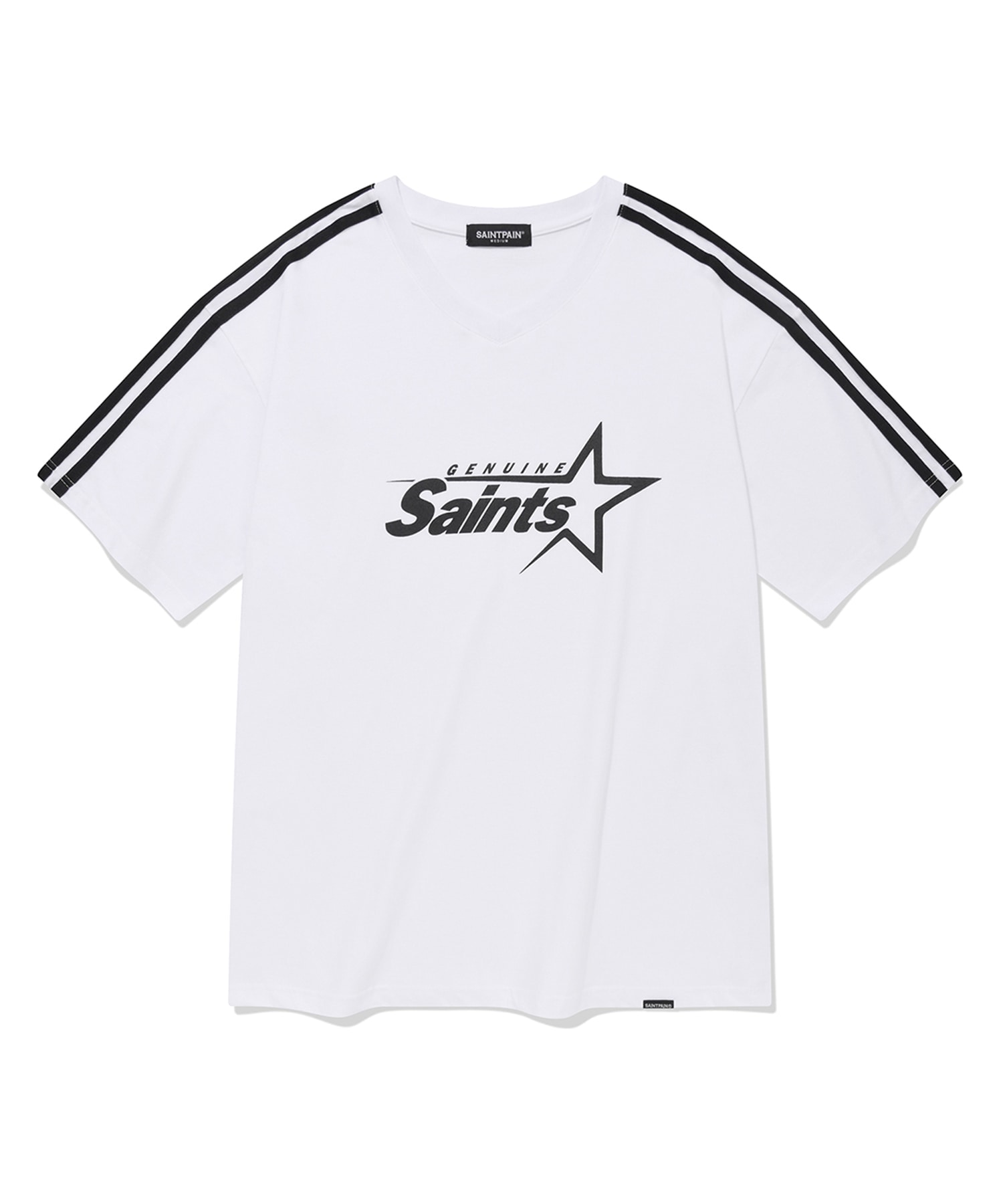 SP Saint Big Star Logo V-Neck T-Shirt-White