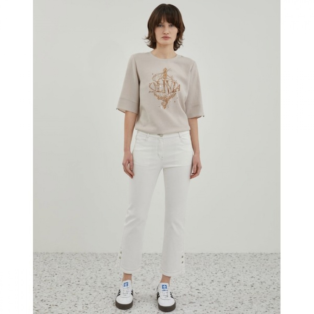 [オリビアローレン] スプリットディテールブーツカットデニムパンツ_VOCMP4M3371