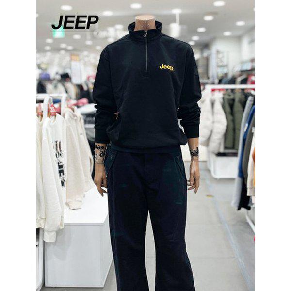 男女共用ハーフジップ ベーシックロゴ スウェットシャツ(JM5TSU856BK)