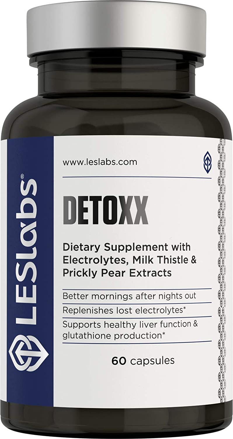 LESLabsDeToxxより良い朝のための天然サプリメント肝臓サポート&電解質補充60カプセ