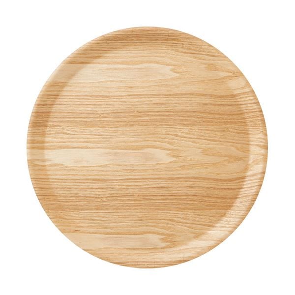 （まとめ） アサヒ興洋木製トレー ノンスリップ 丸型/L NC22-05 1枚 [x3セット]