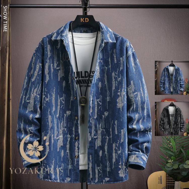 秋冬の新商品 早買い早割 メンズ カジュアルシャツ 長袖シャツ デニムシャツ ダンガリーシャツ 総柄 春物 夏物メンズ カジュアルシャツ 長袖シャツ デニムシャツ ダンガリーシャツ 総柄 春物 夏物