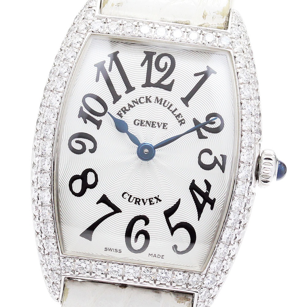 フランクミュラー FRANCK MULLER 1752QZD トノー カーベックス K18WG ダイヤベゼル クォーツ レディース _878439【中古】