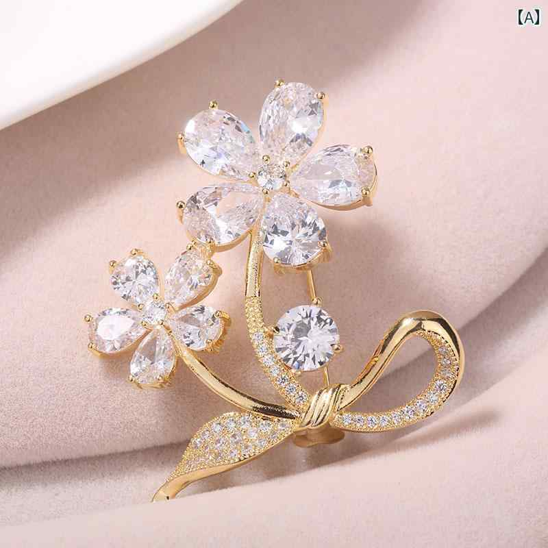 ブローチ ハイエンド レディース ファッション アクセサリー 卒業式 入学式 コサージュ ブローチ ピン ゴールド ジュエリー 5,142円