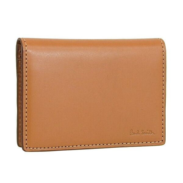 ポールスミス 小物 メンズ レディース カードケース アウトレット レザー キャメル PSMP0095 PAUL SMITH
