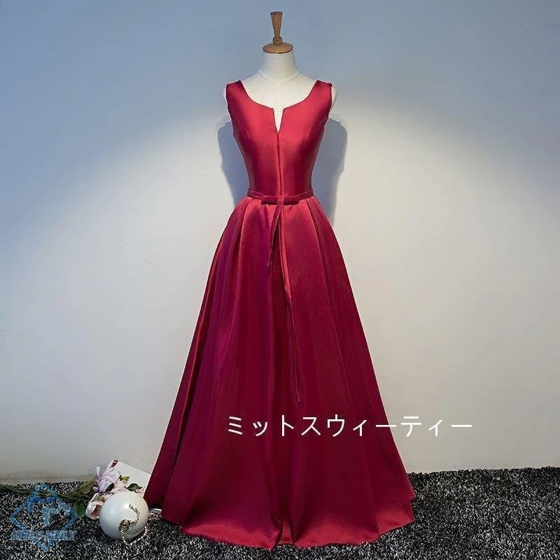 パーティードレス 結婚式 フォーマルドレス aラインドレス 安い イブニングドレス 花嫁 カラードレ