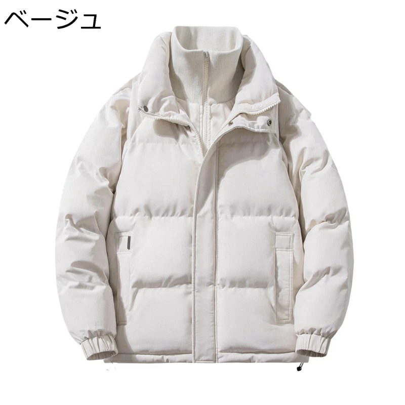 ダウンコットンジャケット 中綿ジャケット メンズ 男女兼用 秋冬 アメリカン おしゃれ フェイクレイヤード 大きいサイズ 厚手 防寒 保温 カジュアル ブルゾン 冬服