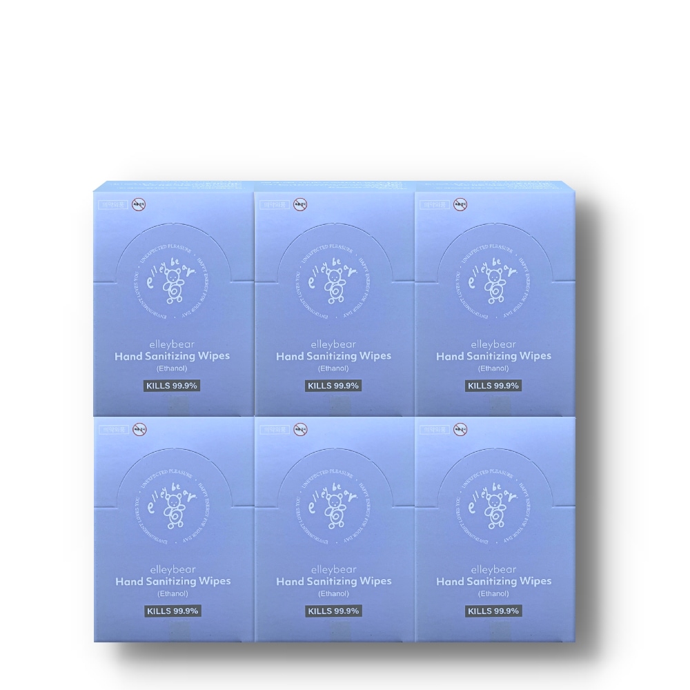 携帯用 個包装 手指消毒ティッシュ 6箱セット (30包(枚)/1箱 殺菌消毒 99.9% Vegan認証 韓国食品医薬品安全処認証医薬部外品)