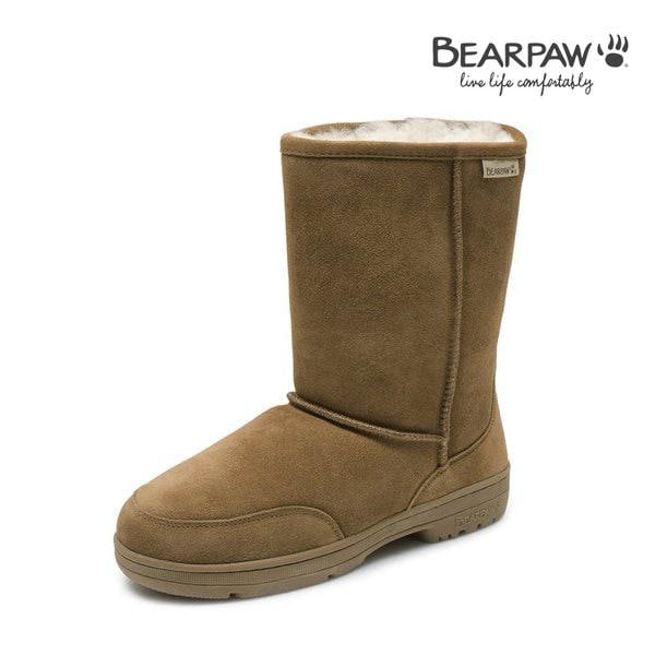 (BEARPAW) 女性用シープスキンブーツ MEADOW SHORT ヒッコリー 604002PDW