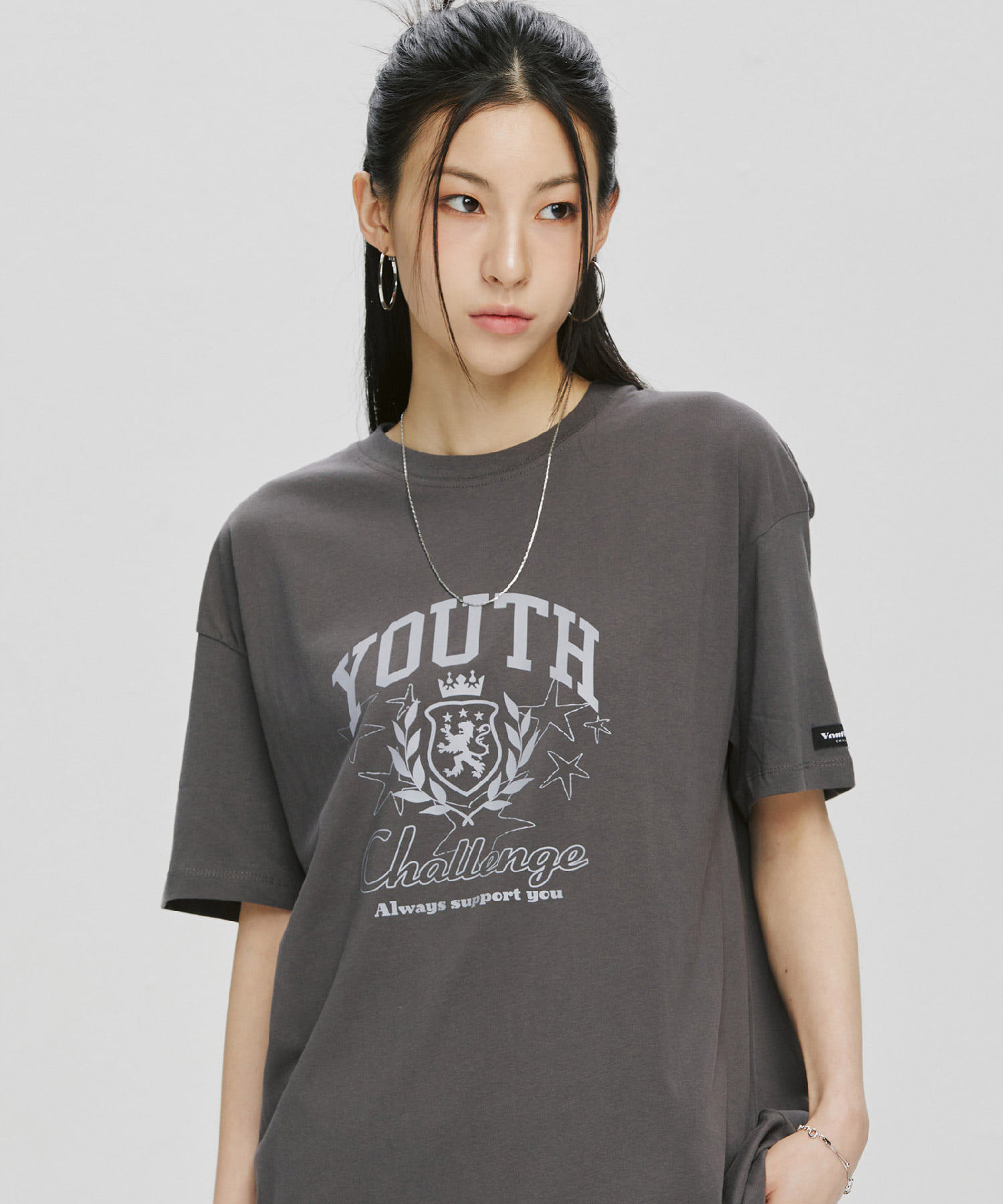 YK Laurel Boxy Tee-Charcoal 4,845円