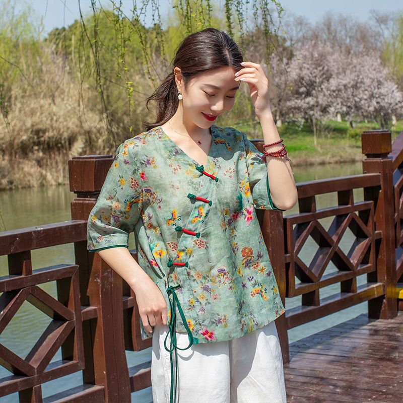 レディースファショントップス チャイナ風 半袖tシャツ ハーフスリーブ 花柄 刺繍シャツ 中国風 大人 写真撮影001 リネン ナチュラル エレガン ゆったりトップス 受注生産品 エスニック ィ復古風 レディースファショントップス チャイナ風 半袖tシャツ ハーフスリーブ 花柄 刺繍シャツ 中国風 大人 写真撮影001 リネン ナチュラル エレガン ゆったりトップス 受注生産品 エスニック ィ復古風