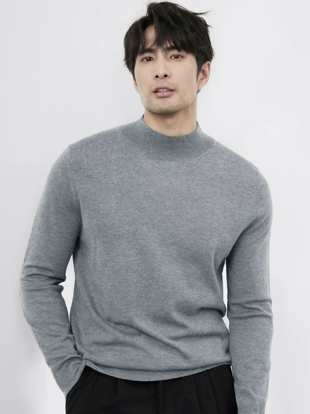 【2024新作】クルーネックセーター メンズ 秋冬 長袖ニット レーヨン ポリエステル ナイロン アクリル ウール混 グレー ブラウン ホワイト ブラック カジュアル シンプル おしゃれ 防寒 S-3