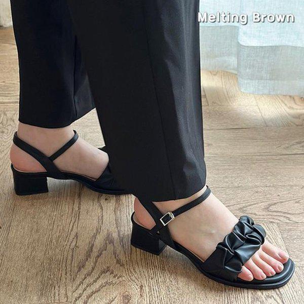 女性用夏サンダル ミドルヒールサンダル MT43