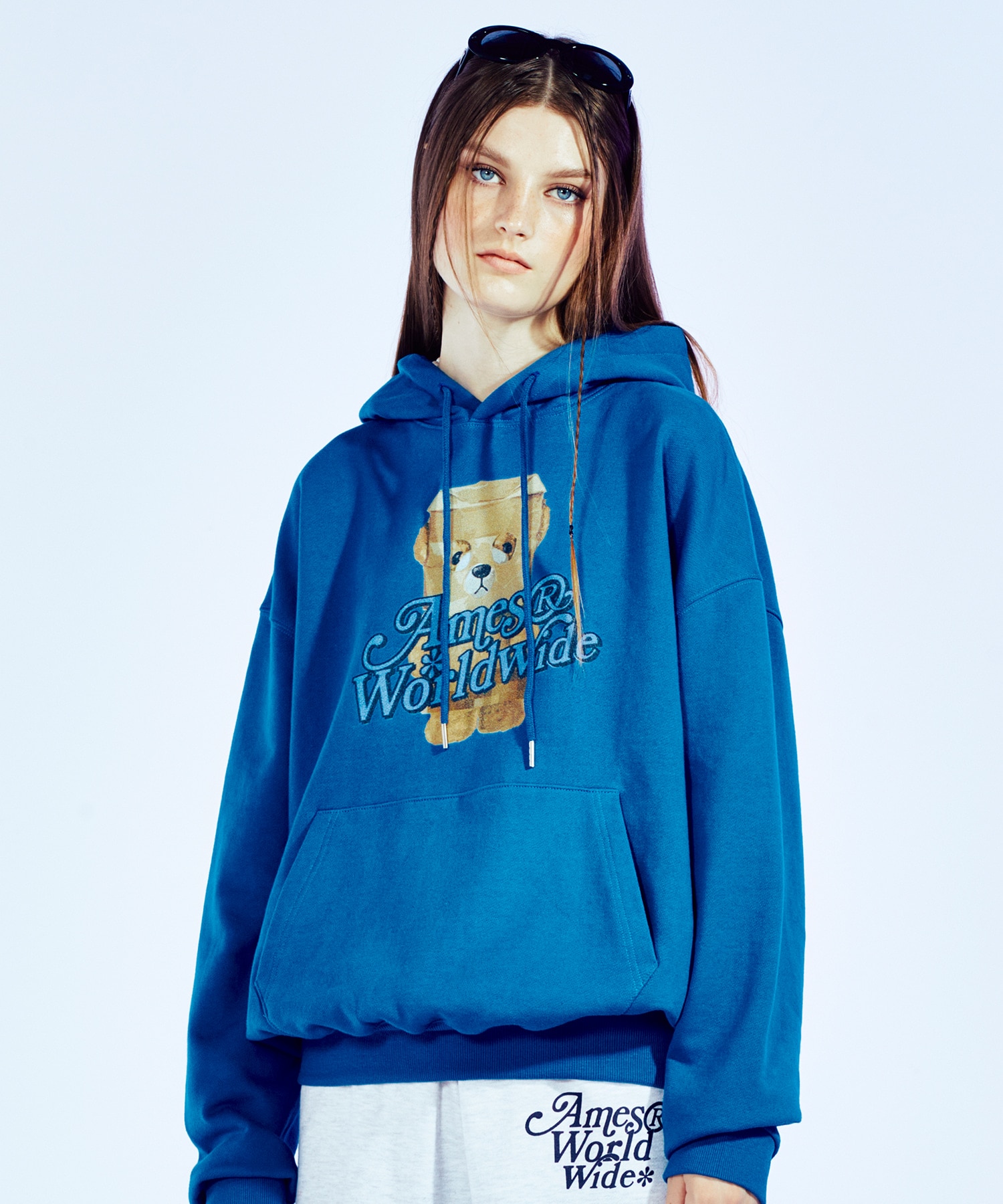 FW 22 TEDDY BEAR HOODIE BLUE