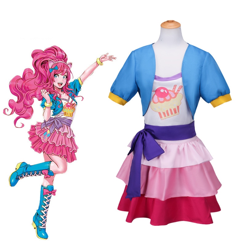 マイリトルポニー ピンキーパイ擬人化コスプレ衣装シューズ可愛いプリンセスワンピース