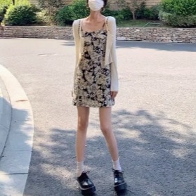 セット レディース ワンピース カーディガン 前開き ミニ 膝上 ノースリーブ スリム かわいい 大人可愛い シンプル カジュアル おしゃれ レトロ アジアン エスニック エキゾチック こなれ感 ラフ