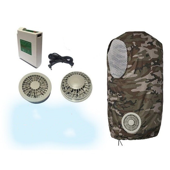 【翌日発送】電動ファン付きウエア フルセット バッテリー付き 夏用 ベスト 作業服 扇風機