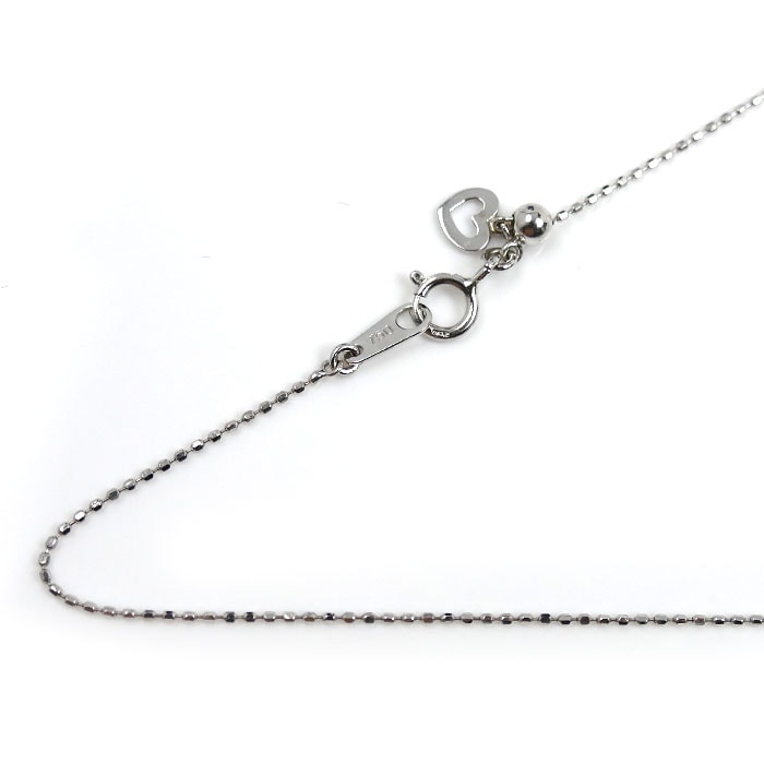 K18WG ホワイトゴールド デザイン ネックレス 1.4g -45cm フリーチェーン レディース 中古