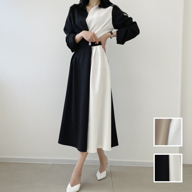 韓国 ファッション レディース ワンピース 春 夏 新作 カジュアル PTXN284 アシンメトリー