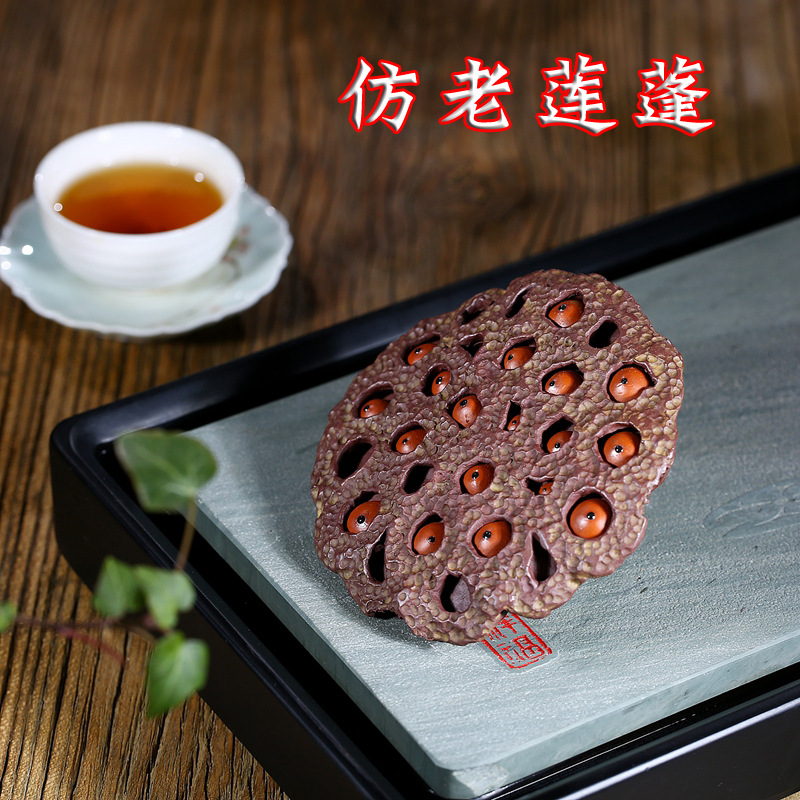 上質な手作りの紫色の粘土ティーペットの装飾品を模倣したクリエイティブティートレイプレイパープルクレイクラフト 222222 222222 当社の製品は独自の工場や民俗工芸員によって作られて