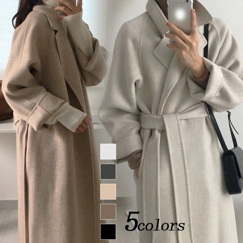 【迅速な出荷】【安値】2023年発売 秋冬アウターベルト付きゆるロングチェスターコート ても厚い 韓国ファッションパーカーミニマムスーツゆったりベルトミディアムファーコート30%までに制限 5,178円