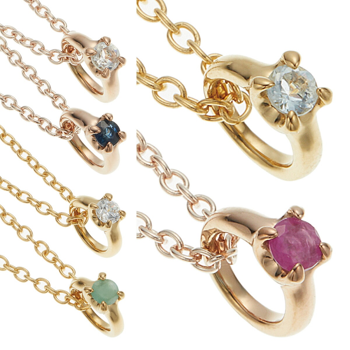 ネックレス レディース サージカルステンレス316L 誕生石ネックレス 天然石 ベビーリング