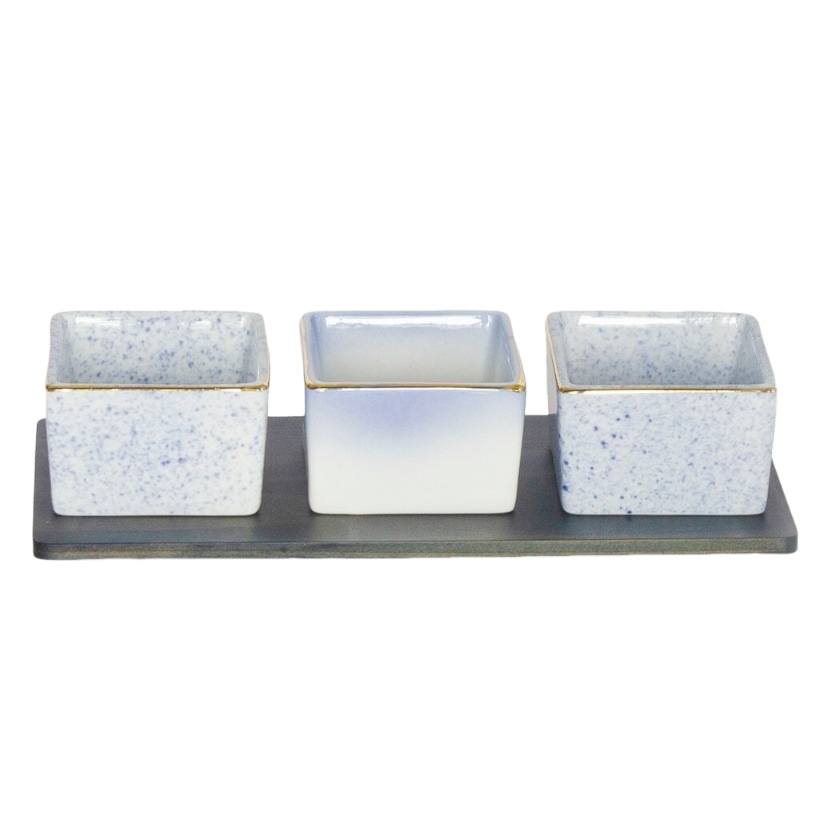 藍染杉コースター＆ 3種盛り コバルトセット