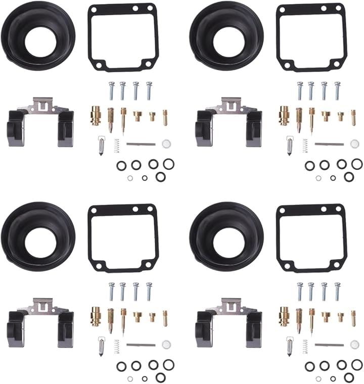 ヤマハ 用 XJR400 4HM キャブレター リペアキット 4個セット オーバーホール パッキン バルブ ダイヤフラム 汎用 補修 修理 ガソリン 漏れ クリーニング メンテナンス