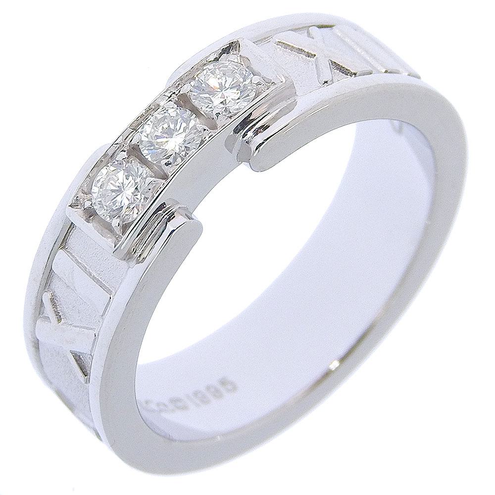 アトラス 3Pダイヤ リング・指輪 K18ホワイトゴールド ダイヤモンド 10号 約7.5g レディース 中古品 Aランク