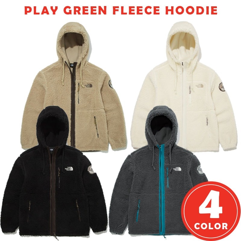 韓国正規品保証 関税負担なし NJ4FM57A PLAY GREEN FLEECE HOODIEデイリー 基本 着装 男子 女子 人気 韓国 ファッション 男女共用 アウトドア