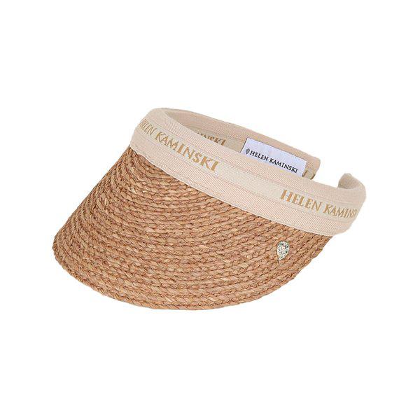26SS 女性 ビアンカ 8 バイザーハット ヌガーナチュラルロゴ HAT52204 NOUGATNATURALLOGO