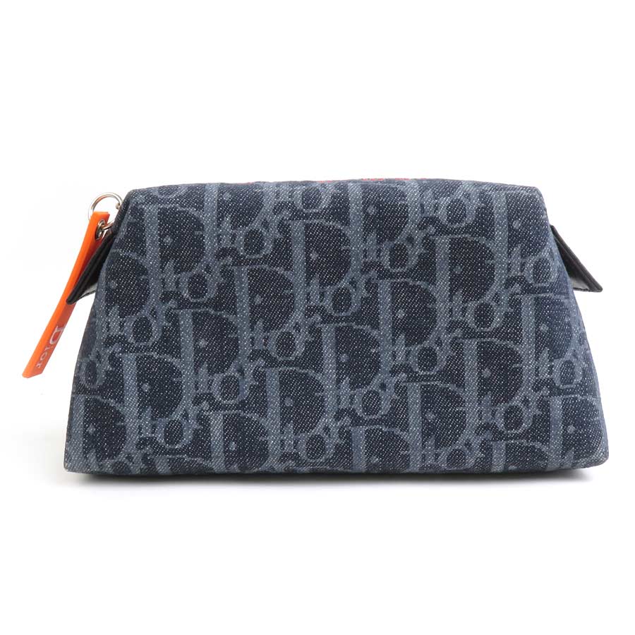 クリスチャンディオール Christian Dior ポーチ フライトライン デニム ネイビー レディース r10218g