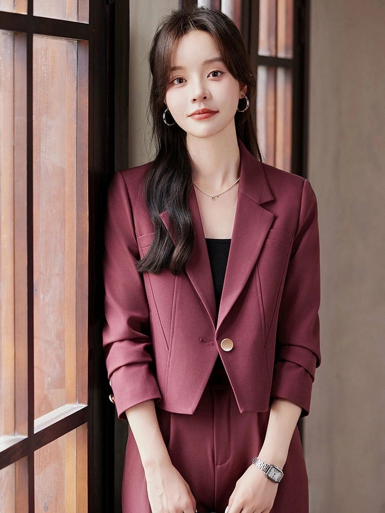 スーツ セットアップ 秋冬 高級 女性 ワイドフィット ビジネス カジュアル 通勤服