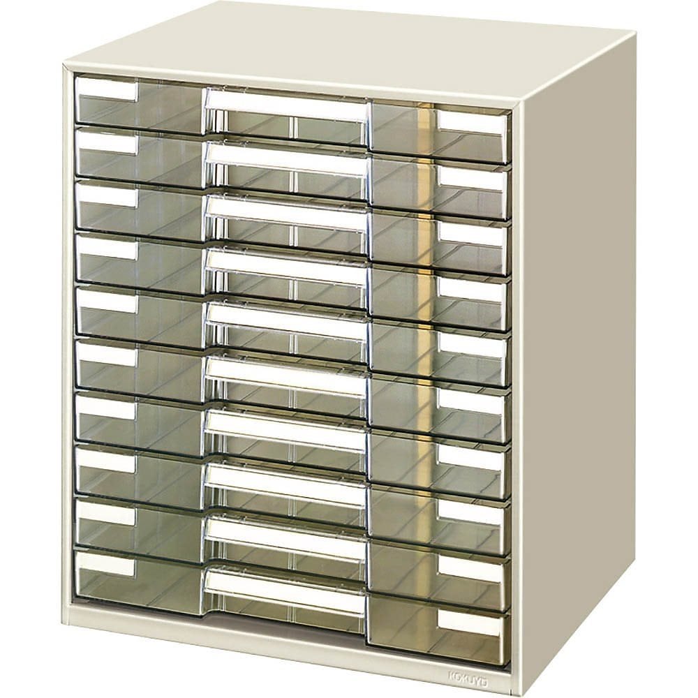 （まとめ買い）レターケース 透明プラスチック引き出し B4 横 10段 LC-YBG10M [x3]