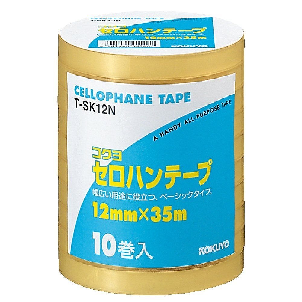 （まとめ買い）セロハンテープ 大巻き 工業用 12mmx35m 10巻入 T-SK12N [x10]