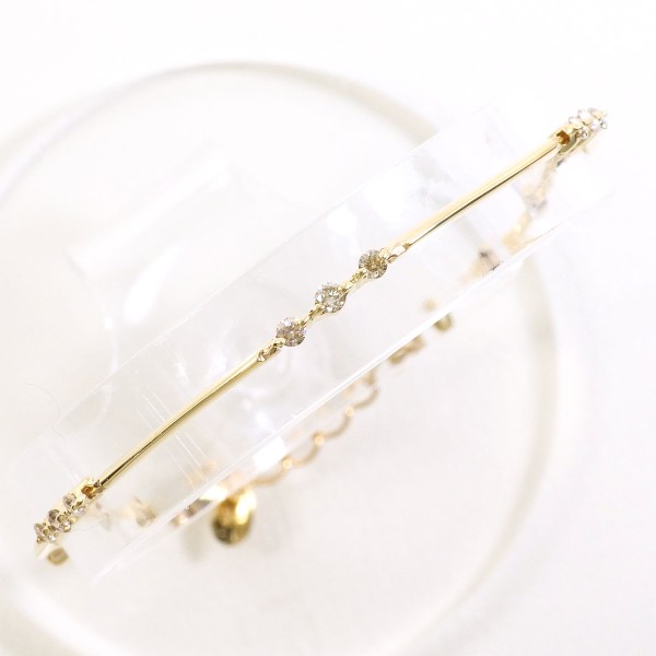K10 10金 YG イエローゴールド ブレスレット ダイヤ 0.25 ジュエリー 中古