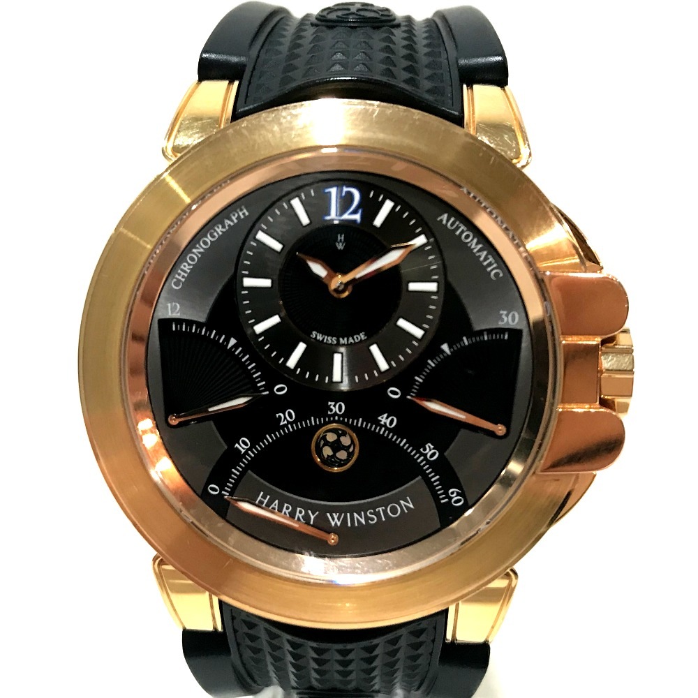 HARRY WINSTON ハリーウィンストン 腕時計 OCEACT44RR024 オーシャン・トリレトログラード 金無垢 裏スケ 自動巻き K18 ローズゴールド