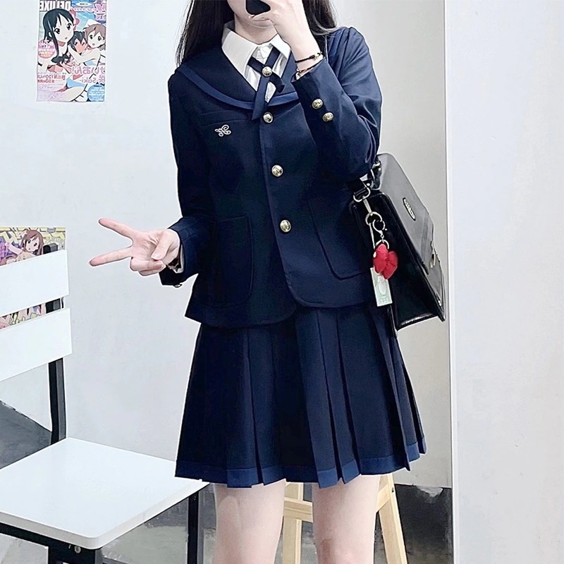 本の限定品ジャケットJK制服スーツワンピースシャツブレザーレディースセットアップかわいいセーラー服通学中学女子高生中学生3点セット