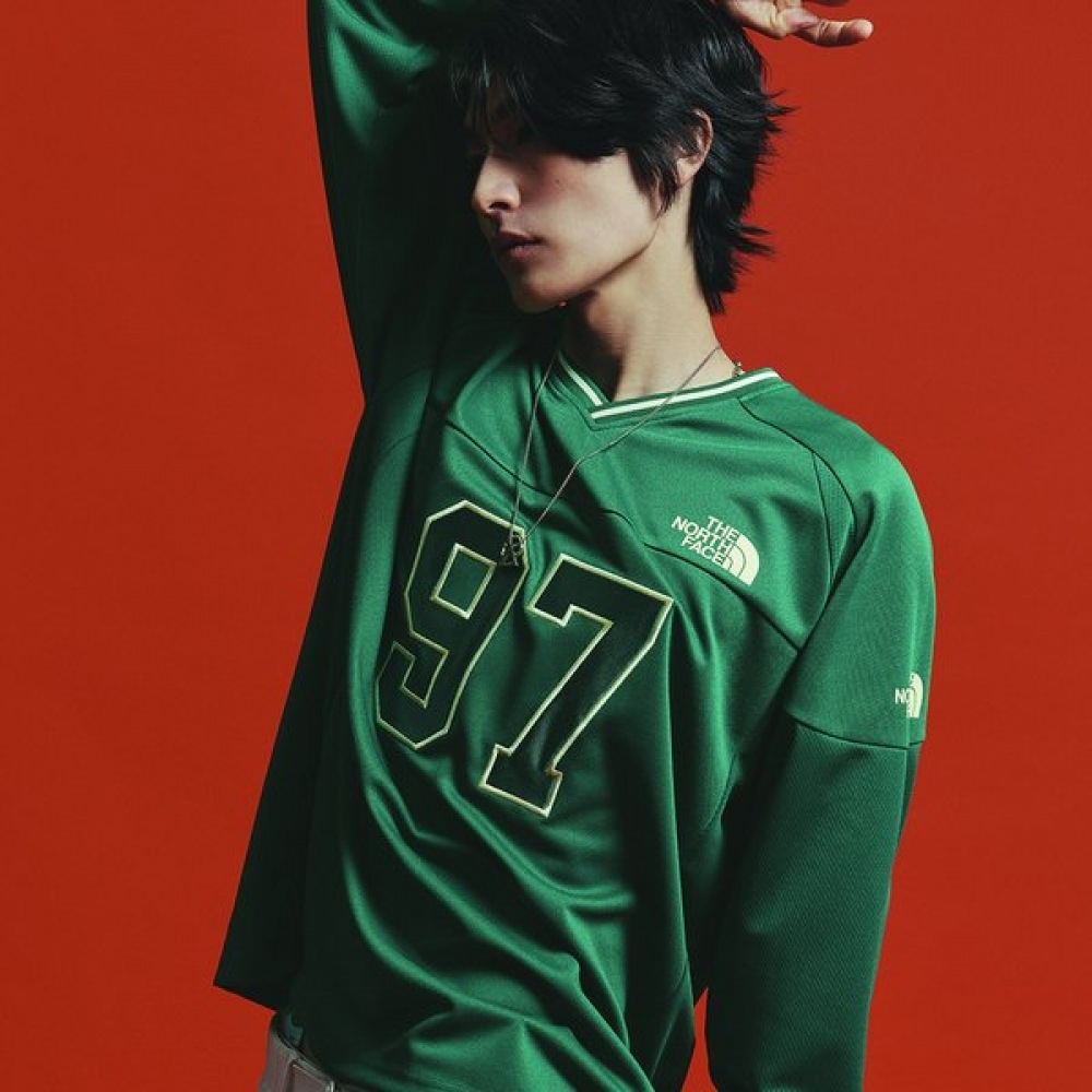ノースフェイス 長袖Tシャツ TNF クルー GREEN NM5MR05L