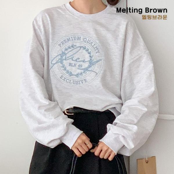 女性用クロップドマンツーマンルーズフィットTシャツ