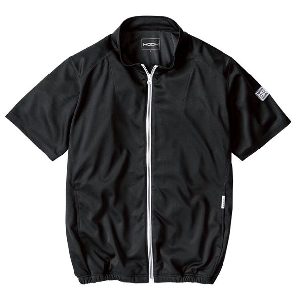 村上被服 HOOH 半袖ニットブルゾン V771 ブラック サイズ：L 服単品 [バッテリー/ファン/ケーブル別売]
