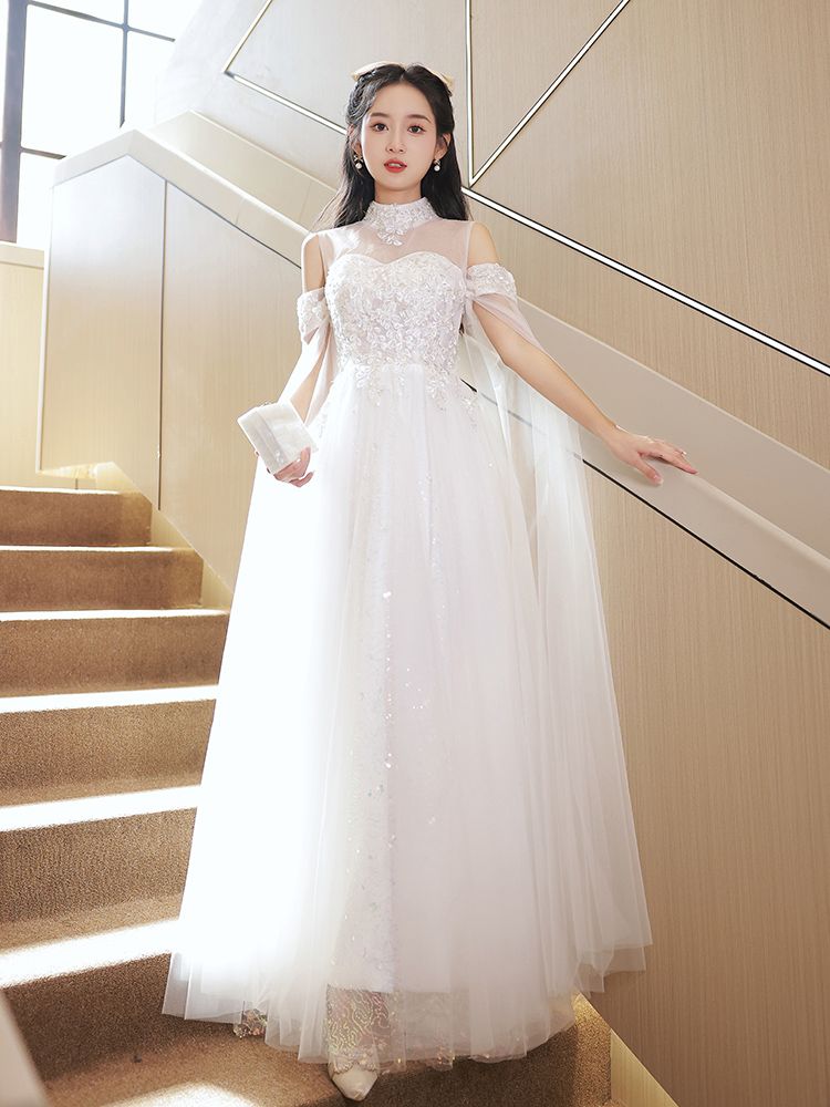 イブニングドレススカート女性2024感宴会エレガントな気質芸術試験ホスト通常着用可能ロングセクション