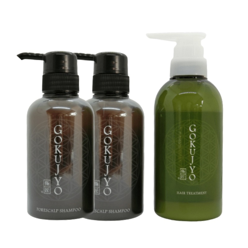 メンズ レディース 石鹸 ハリ コシ ツヤ髪 極匠 ごくじょう スカルプシャンプー２本 ＆ 極匠ヘア トリートメント １本 セット無香料 無着色