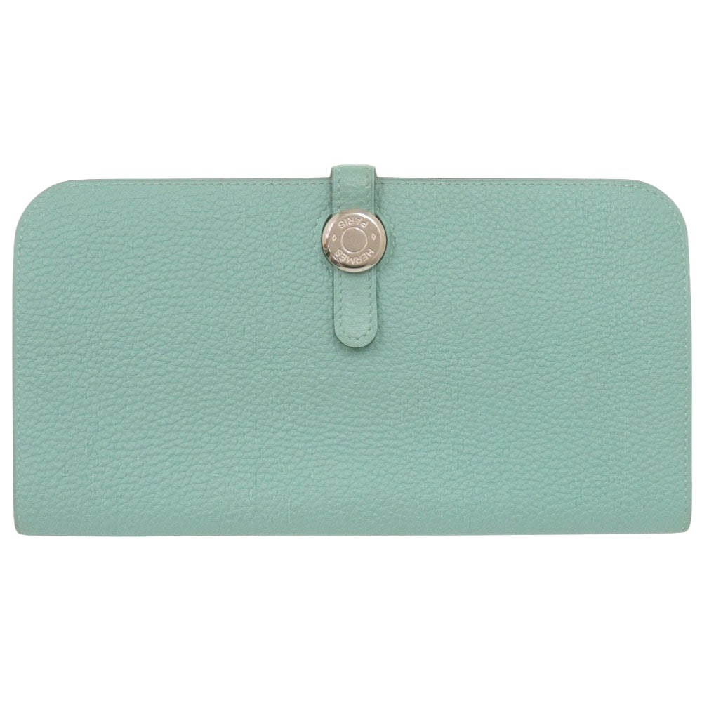 美品 ドゴンロング 長財布 トゴ ブルーアトール T刻印 1500【中古】 レディース