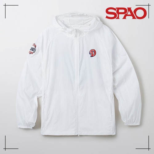 SPAO公式 Doosan Bears Seoul ライトパーカー ウインドブレーカー WHITE 韓国人気 スパオ キャラクター