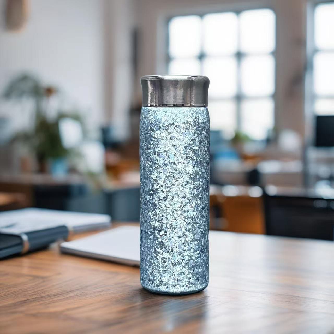 純チタン断熱マグカップポータブルポケットマグアイスクリスタルチタンフラワーティーマグビジネスギフトグループ購入ギフトボックス