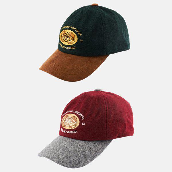 スポーティカラーブロックウール混紡ボールキャップ UP423CCPO4