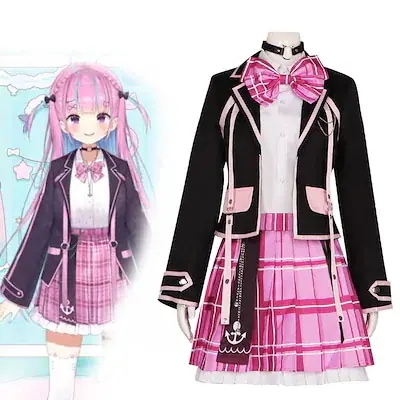 バーチャル YouTuber Vtuber 湊あくあコスプレ衣装 演出服 変装 仮装 コスチューム ハロウィーン ハロウィン 文化祭 JK
